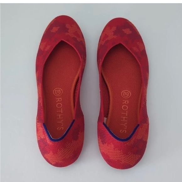 Rothy's Red Botanicamo Flats size W 10 - Picture 3 of 12